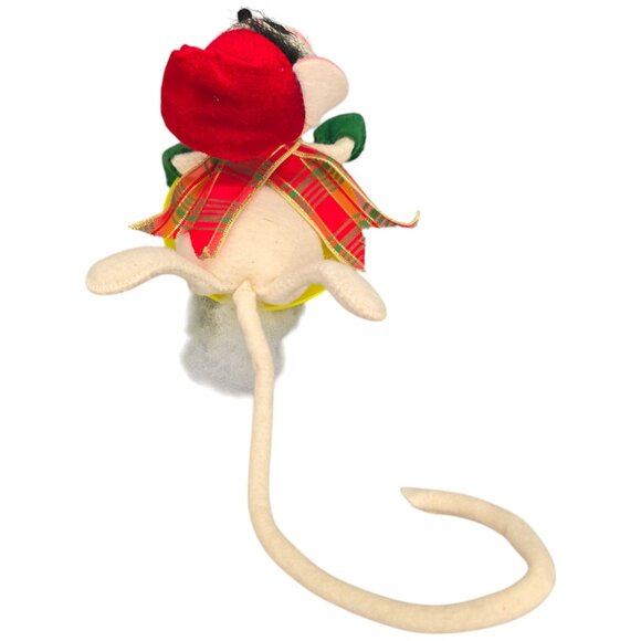 ANNALEE Vintage 1998 Felt Christmas Mouse Saucer Sled Disc Snow Doll Sledding - Picture 4 of 11